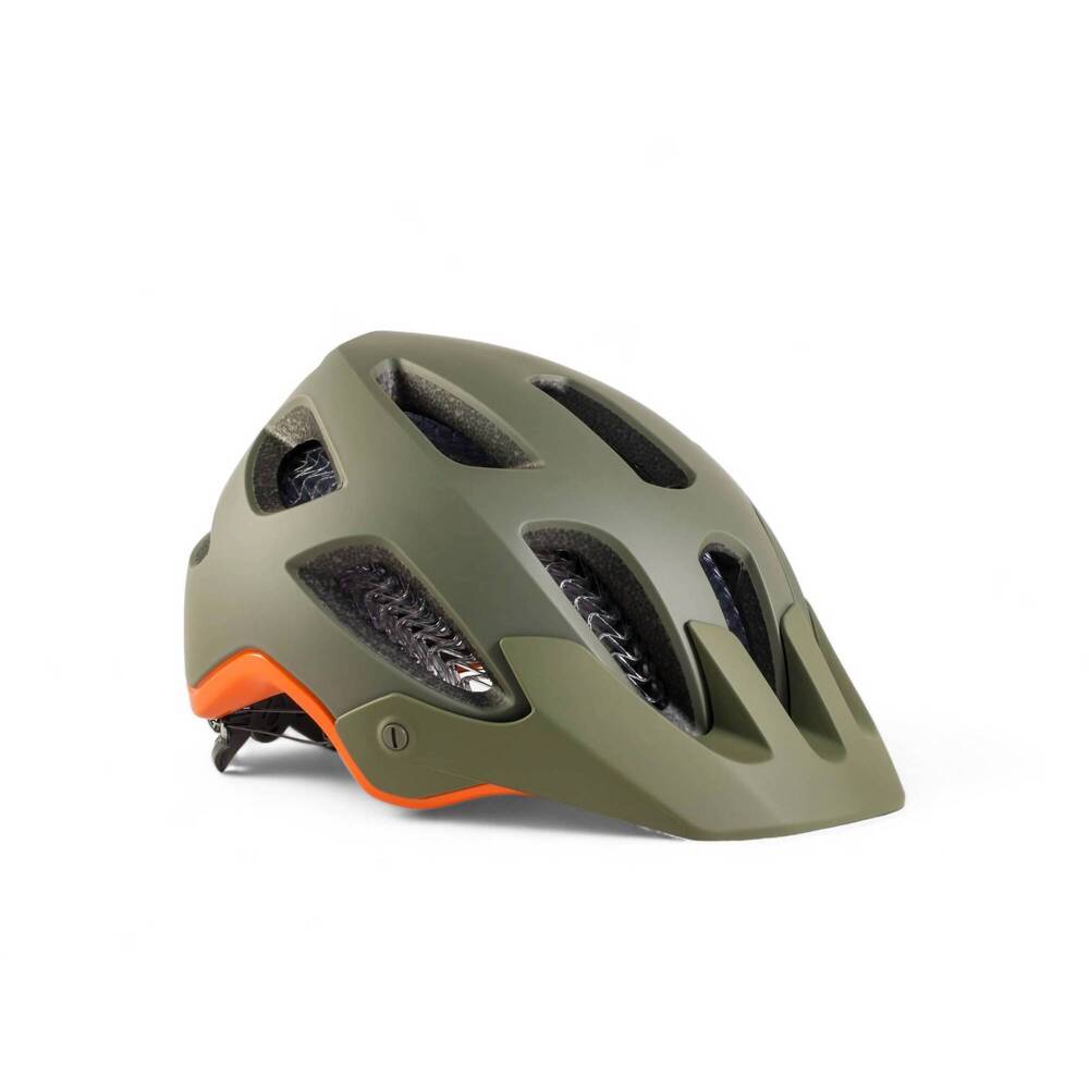 NEW BONTRAGER rally wavecel helmet in olive grey/roarange